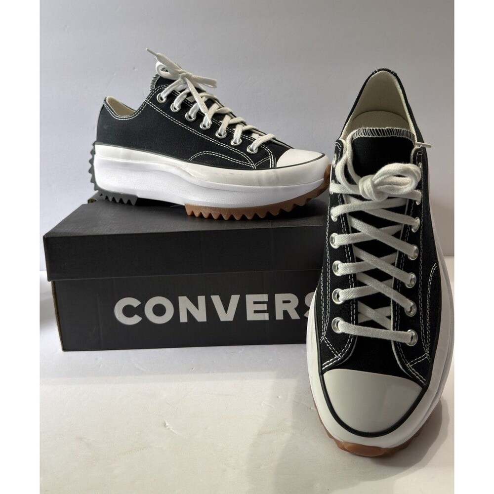 NEW CONVERSE Womens 10.5/Mens 9 Run Star Hike Low Black White Gum Shoes - Picture 5 of 5